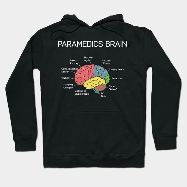 Paramedics Brain Funny EMS EMT Paramedic Thin White Line Hoodie by mrsmitful01